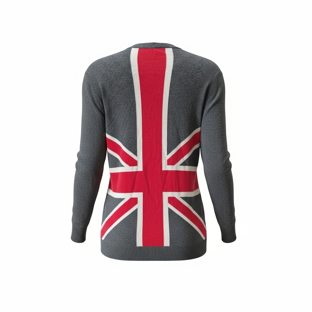 KERSH Union Jack Gray Sweater